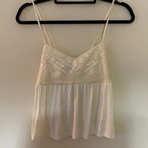 Embroidered Babydoll Crop Top